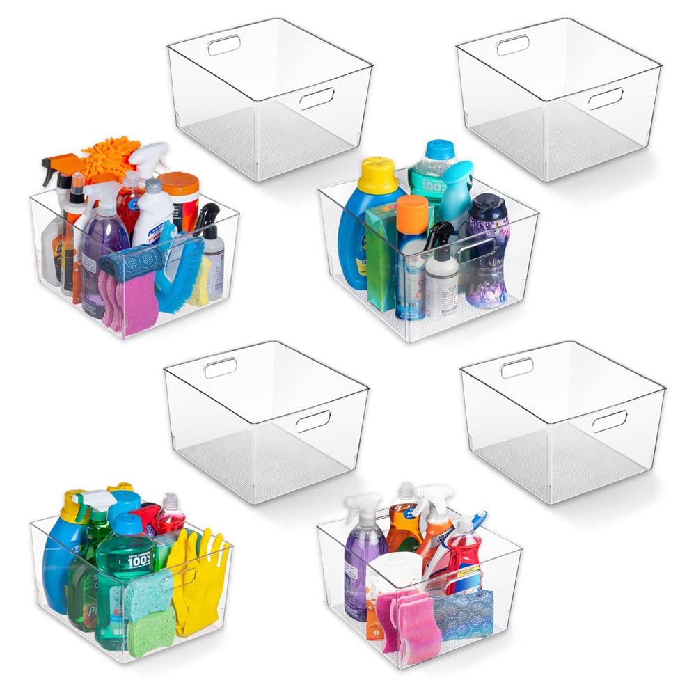 ClearSpace Clear Plastic Storage Bins for Kitchen, Fridge, Pantry, 2 Pack