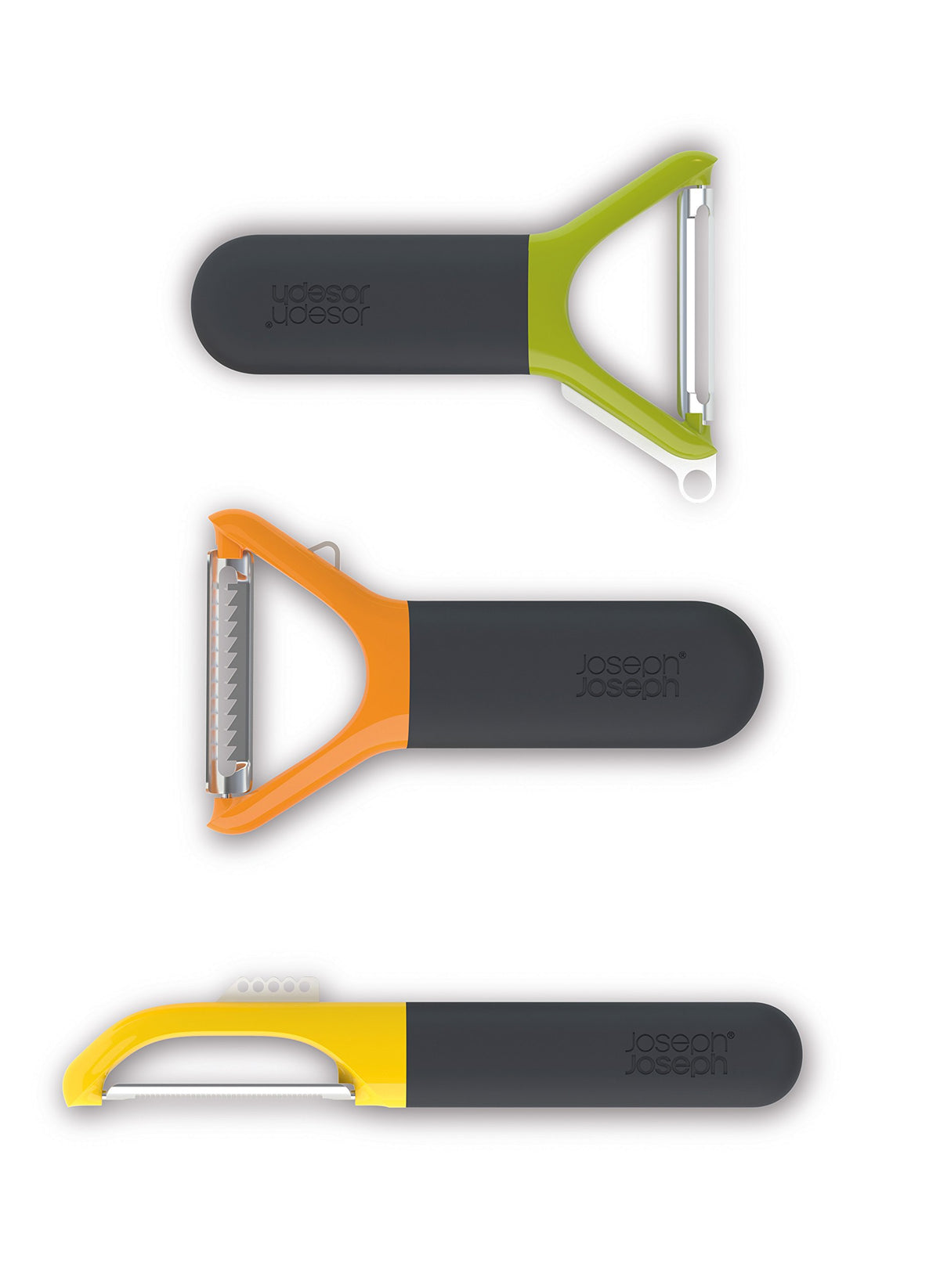 Joseph Joseph Multi-Peel Y-shaped Peeler Easy Grip Handles Stainless Steel Blade for Kitchen Vegetable Fruit, Light Green