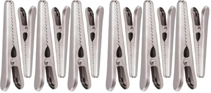 6 Pack Heavy Duty Stainless Steel Food Clips Alligator Bag Sealer