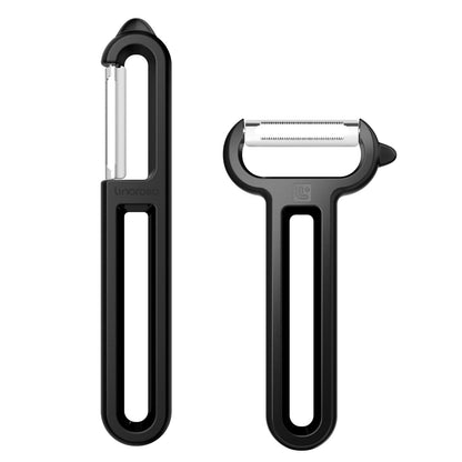 Linoroso 3-Piece Vegetable Peeler Set - Straight, Serrated & Julienne Y-Peeler, Dishwasher Safe, Ideal for Veggies & Fruits, Green
