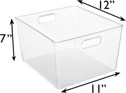 ClearSpace Clear Plastic Storage Bins for Kitchen, Fridge, Pantry, 2 Pack