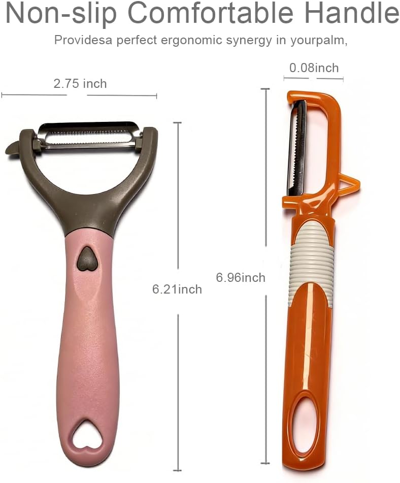 3Pack Carrots Potato Vegetable Peelers for Kitchen fruit Y Peeler for Apples with Carbon Steel Blade