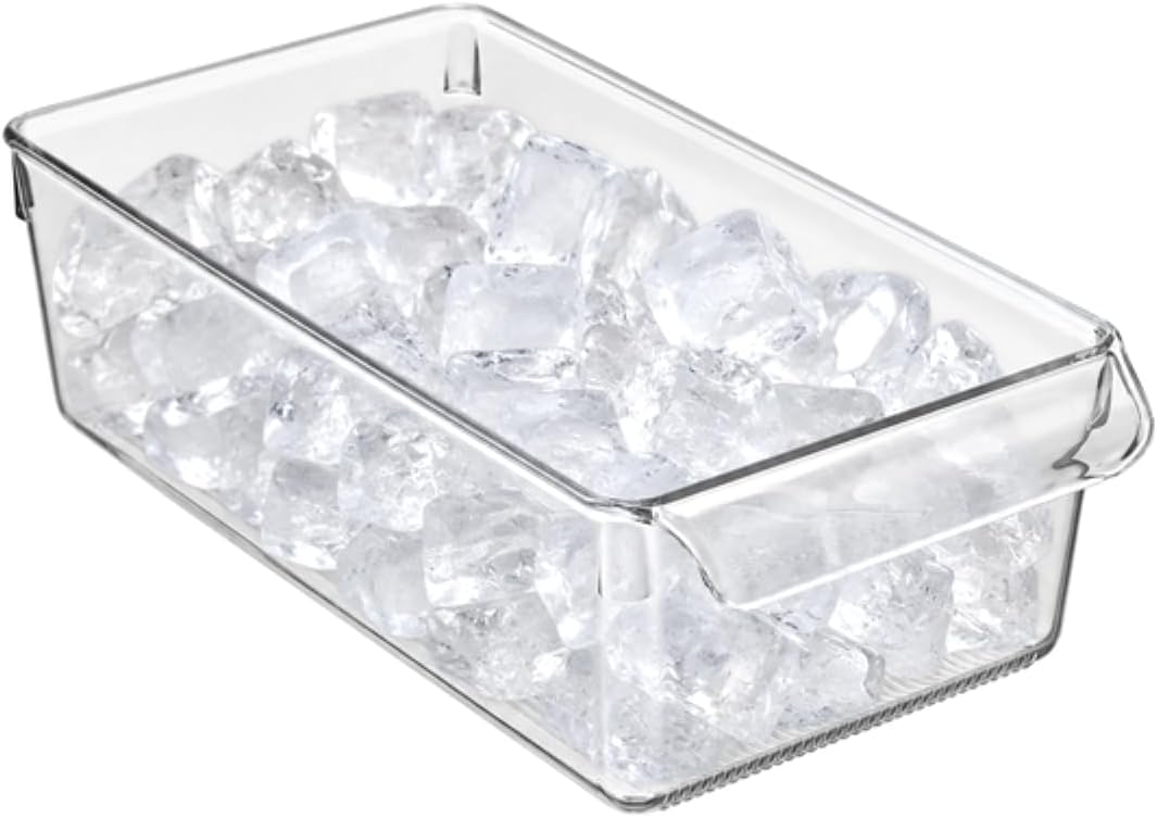 iDesign Linus Plastic Fridge and Freezer Storage Organizer Bin with Handle, Clear Container for Food, Drinks, Produce Organization, BPA-Free , 11.5" x 6" x 3.5", Clear