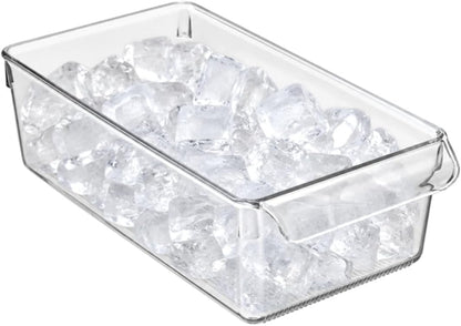 iDesign Linus Plastic Fridge and Freezer Storage Organizer Bin with Handle, Clear Container for Food, Drinks, Produce Organization, BPA-Free , 11.5" x 6" x 3.5", Clear