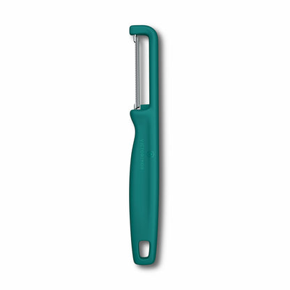 Victorinox Iota Peeler for Vegetables Fruits, Serrated Edge,Swiss Made, Red