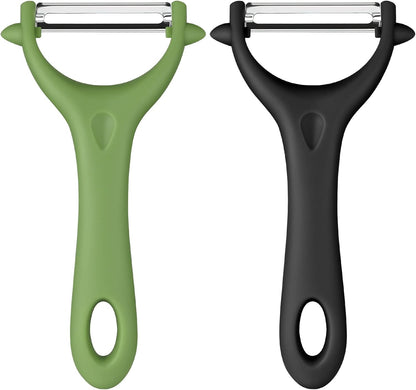 AUAUY 2PCS Potato Peeler, Y-Shaped Swivel Vegetable Peeler, Green + Black