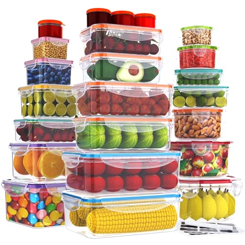 5 Pack Large Fruit Storage Containers for Fridge with Removable Colander