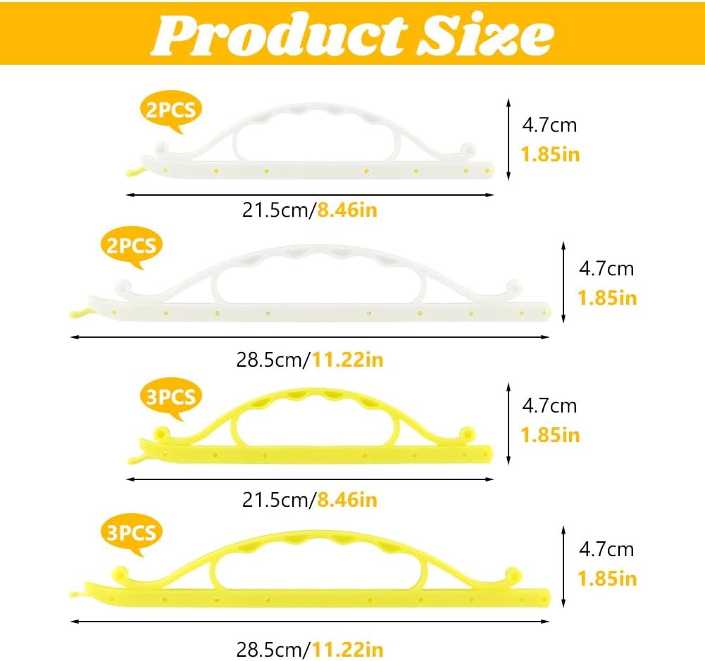 10pcs Food Bag Sealing Clips, Curved Design Bread Clip Large Size Chip Clips Gripstick Bag Sealers for Snack Coffee Bag Food Packages, 2 Sizes(Yellow, White)