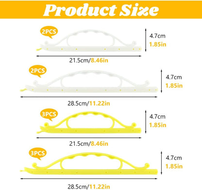 10pcs Food Bag Sealing Clips, Curved Design Bread Clip Large Size Chip Clips Gripstick Bag Sealers for Snack Coffee Bag Food Packages, 2 Sizes(Yellow, White)