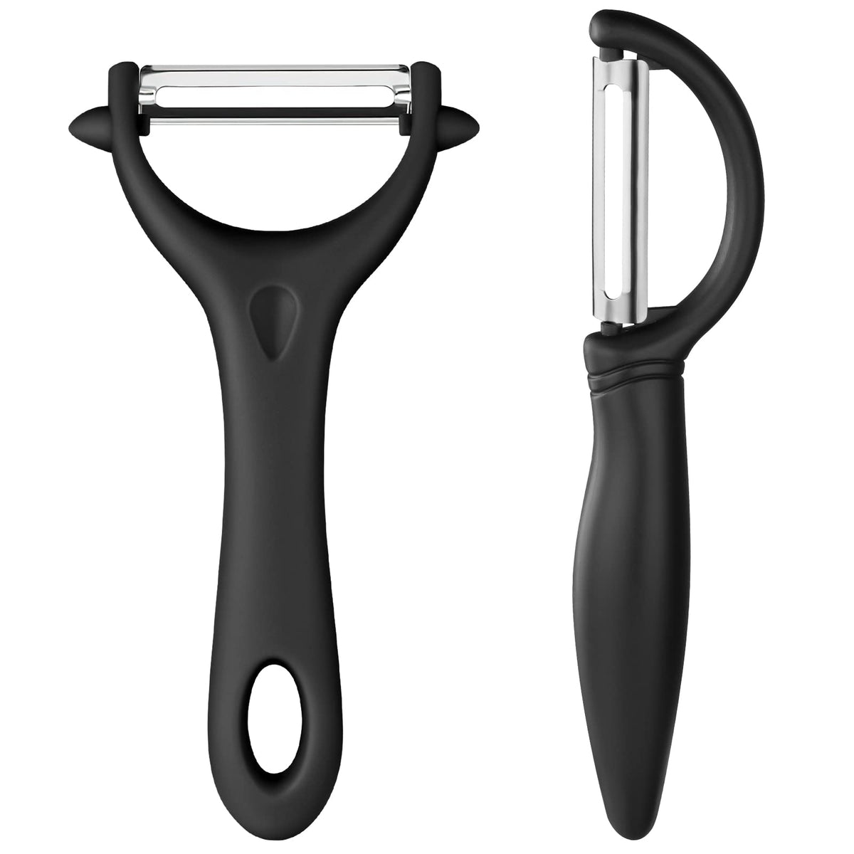 AUAUY 2PCS Potato Peeler, Y-Shaped Swivel Vegetable Peeler, Green + Black