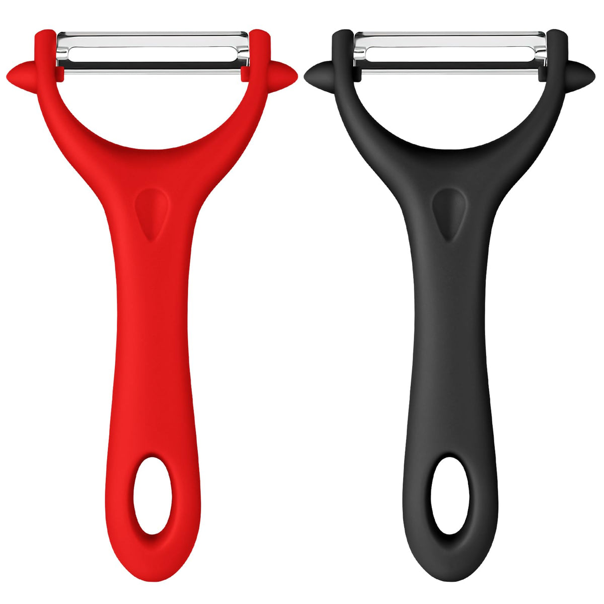 AUAUY 2PCS Potato Peeler, Y-Shaped Swivel Vegetable Peeler, Green + Black