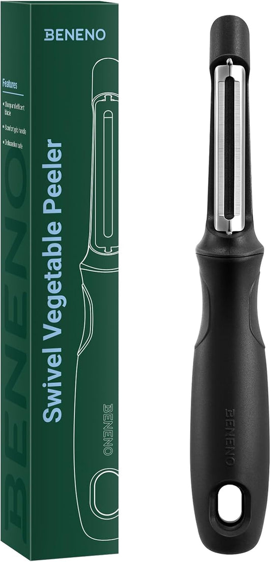 Beneno Swivel Vegetable Peeler, Premium Smooth Peeling Potato Peeler, Black