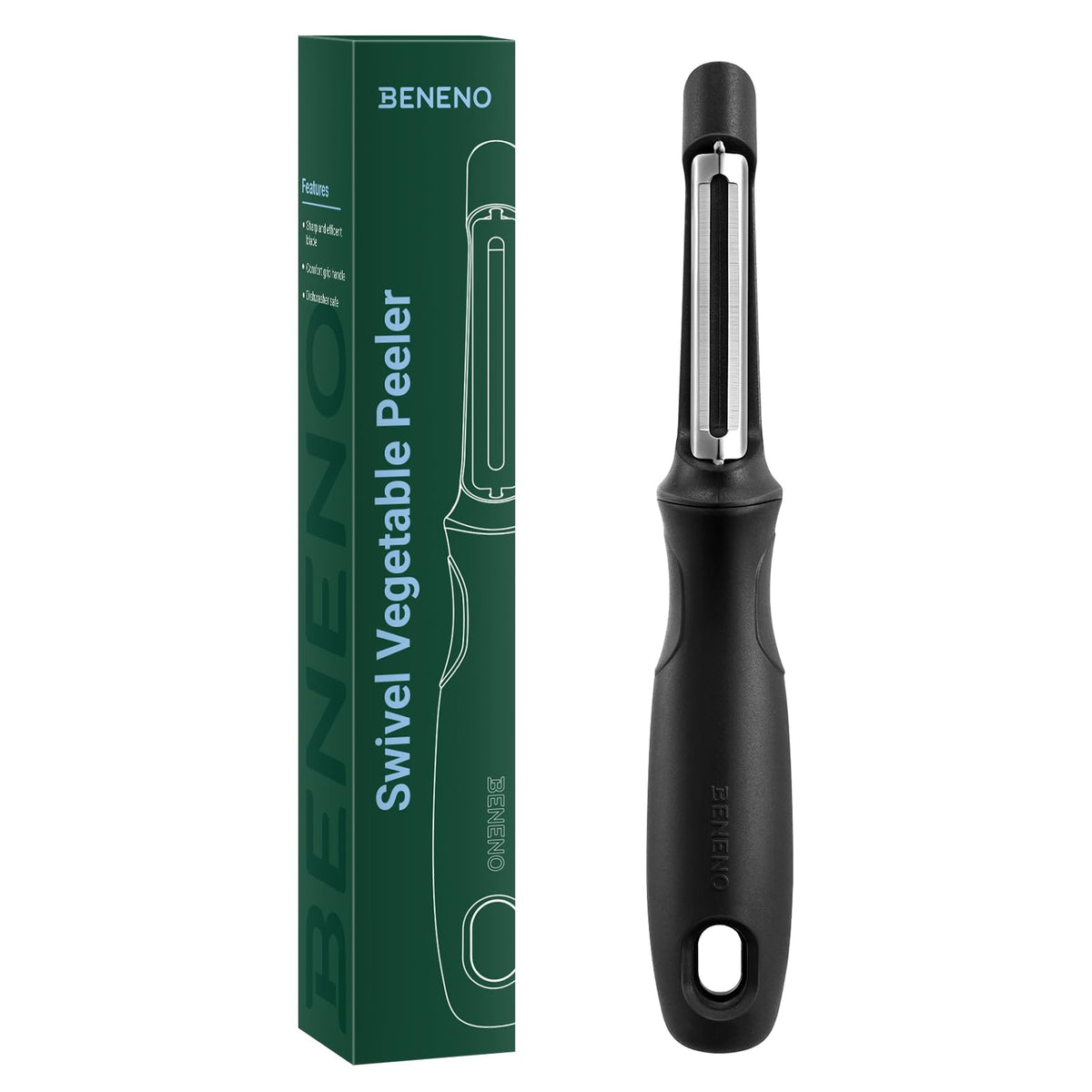 Beneno Swivel Vegetable Peeler, Premium Smooth Peeling Potato Peeler, Black