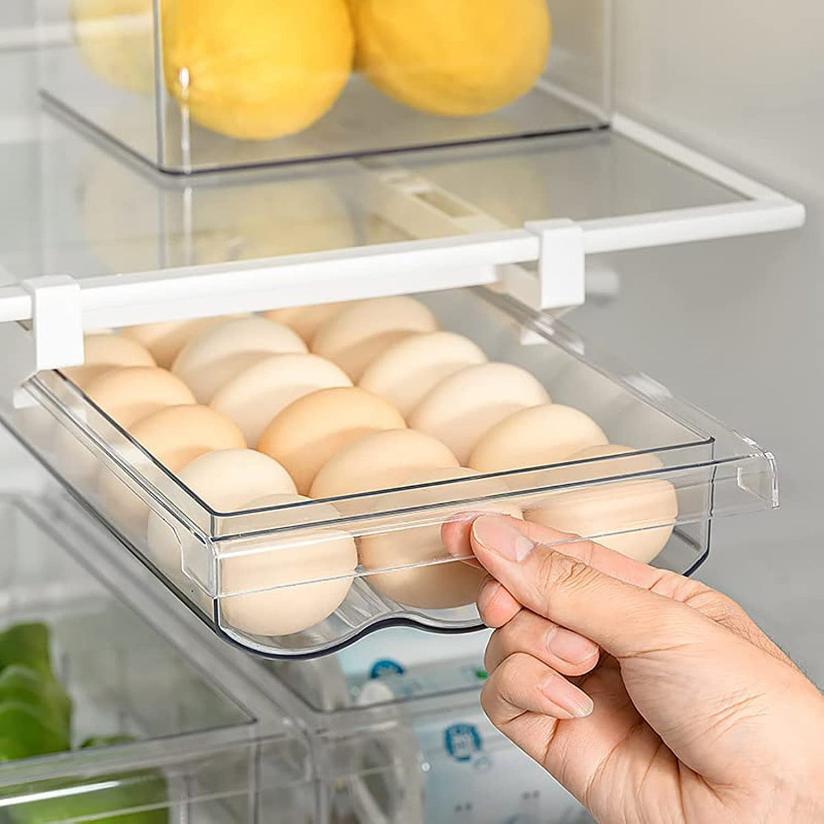 2Pcs Refrigerator Organizer Bins Refrigerator Drawer Fridge Organizers