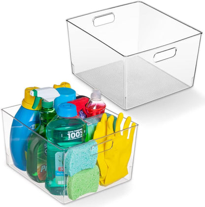 ClearSpace Clear Plastic Storage Bins for Kitchen, Fridge, Pantry, 2 Pack