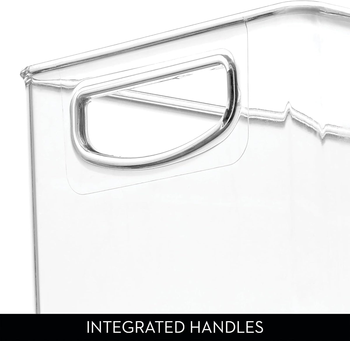 iDesign Plastic Stackable Pantry Bin with Handles, Set of 2, Clear