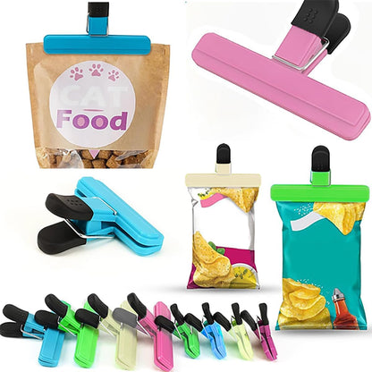 Chip Clips, 8 Pack Food Clips, Snack Bag Clip, Plastic Heavy Duty Seal Grips for Food Storage, Home, Office and More (4 x L, 4 x S)