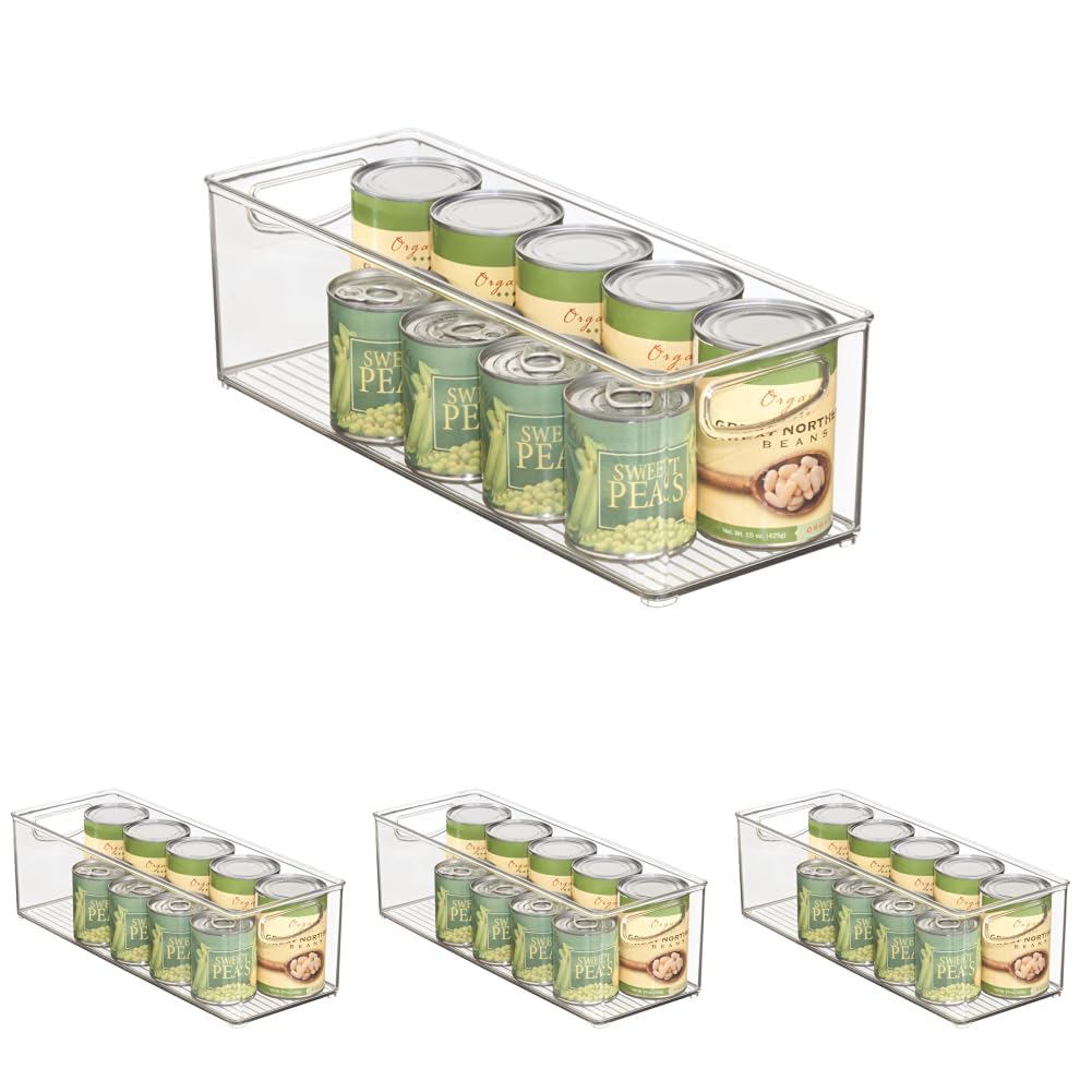 iDesign Plastic Stackable Pantry Bin with Handles, Clear