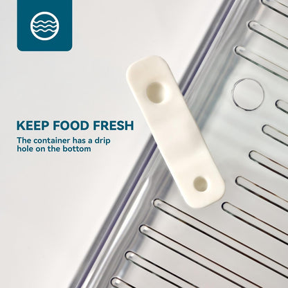 4 Piece Refrigerator Organizer Bins, Clear Fridge Organizers with Lids