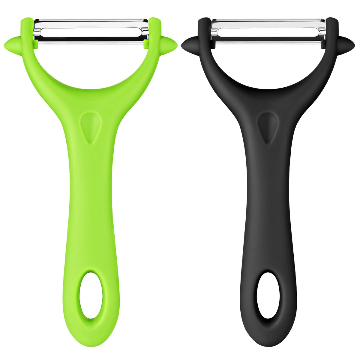 AUAUY 2PCS Potato Peeler, Y-Shaped Swivel Vegetable Peeler, Green + Black