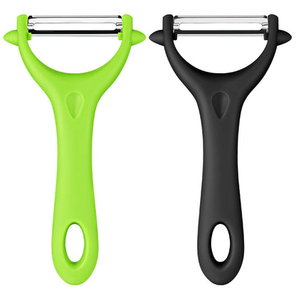 AUAUY 2PCS Potato Peeler, Y-Shaped Swivel Vegetable Peeler, Green + Black