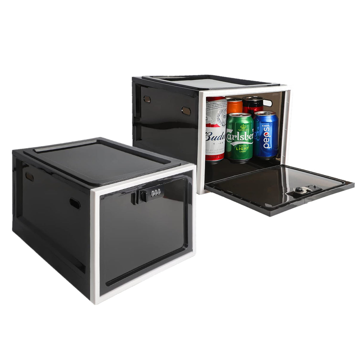 SANIDIKA Large Lockbox Medicine Lock Box - Refrigerator Lockable Boxes for Food Storage - Childproof First AID Locking Cabinet Pill Case Medical Organizer Bin - Mobile Tablet Locker Cell Phone Jail