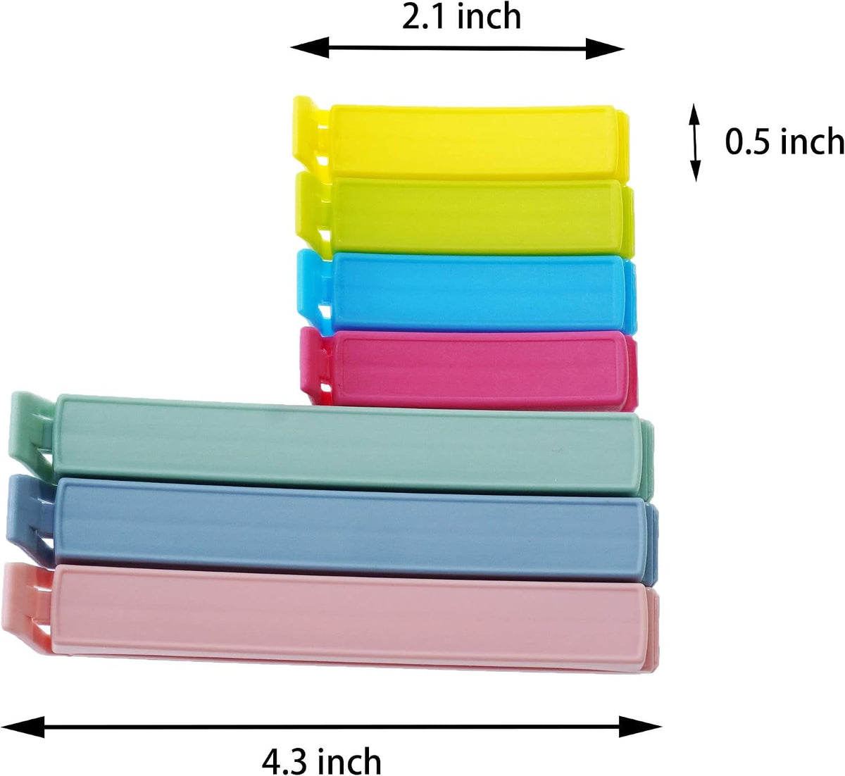 Yarall 30 PCS Plastic Chip Clips for Food Packages, Curved Design Sealing Bag Clips for Food, Kitchen and Home(4.3in x10, 2.1in x20)