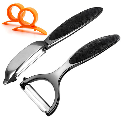 Vegetable Peeler, Stainless Steel Multi-function Potato Fruit Peeler Set, Y & I Shape Swivel Blades Kitchen Household Peeling Tools