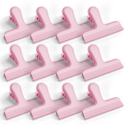HOUSE AGAIN 8 Pack Stainless Steel Chip Bag Clips Covered with Silicone - NO More Sharp Edges - Color Coded for Food Bags - Air Tight Seal, Heavy Duty for Kitchen and Office, 3 Inches