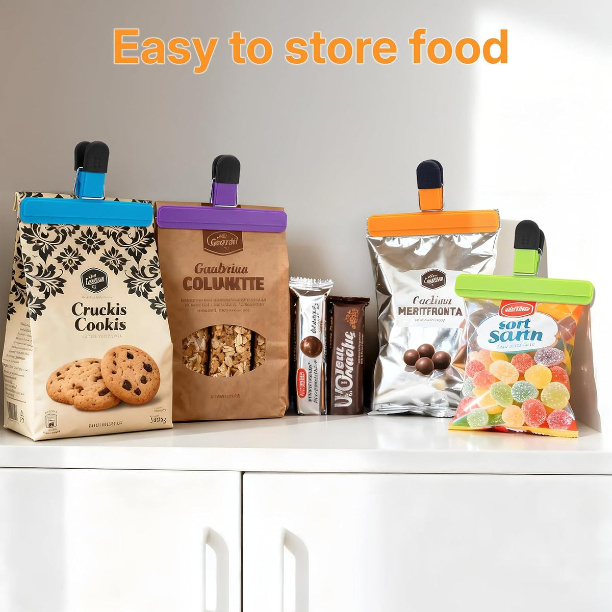 6 Pack Chip Clips, Heavy Duty Seal Grips, 6 x 3.5 in, Food Storage