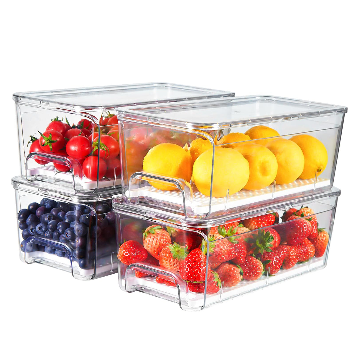 2-Pack Fridge Organizers and Storage, Clear Refrigerator Containers