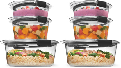Rubbermaid Brilliance Food Storage Containers, Set of 5 (10 Pieces), BPA-Free, Leak-Proof, Clear