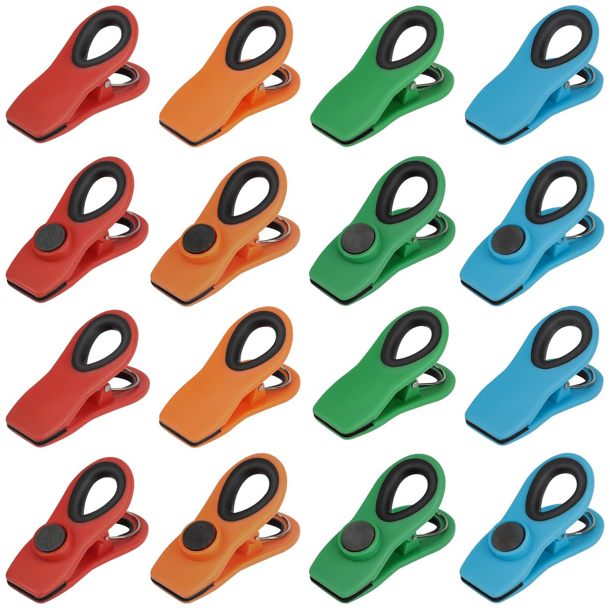 TACGEA Chip Clips, Magnetic Chip Bag Clips for Food Storage, 12 Pack, Black