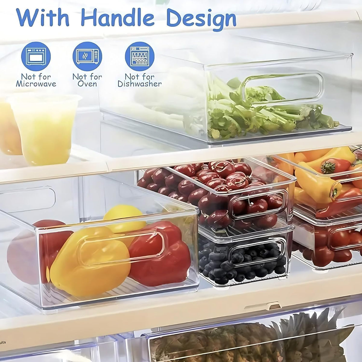 9 Pack Refrigerator Organizer Bins