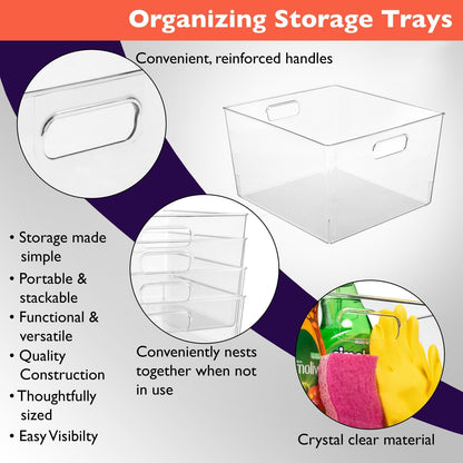 ClearSpace Clear Plastic Storage Bins for Kitchen, Fridge, Pantry, 2 Pack