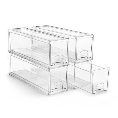 Sorbus Clear Stackable Storage Drawers with Pull-Out Bins (Medium, 2 Pack)