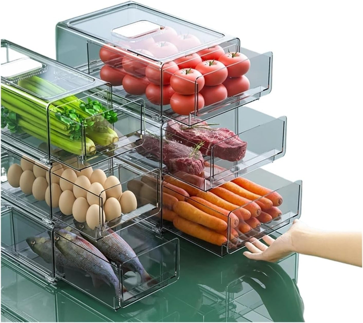 Refrigerator Storage Box,Fridge Freezer Organizer