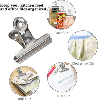 18 Pack Stainless Steel Chip Bag Clips Heavy Duty Food Bags Clamp Clips for Kitchen Office School, 3 Sizes(3In, 2.5In, 2In)