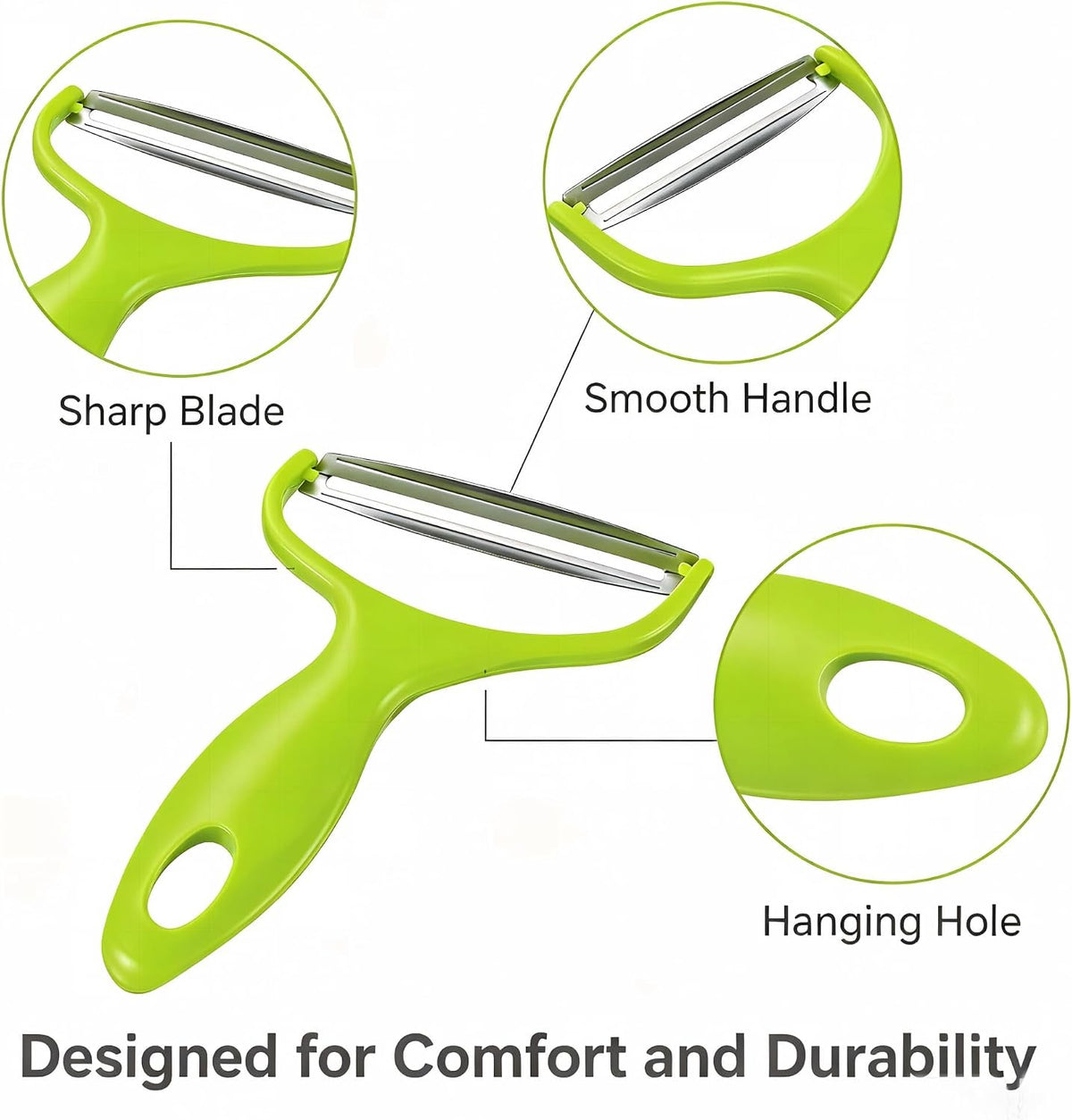 1PC Veggie Peeler Cabbage Shredder Wide Mouth Peeler Vegetables Fruit Stainless Steel Knife Cabbage Graters Salad Potato Slicer Kitchen Accessories（12cm/4.7in Wide Mouth Design）