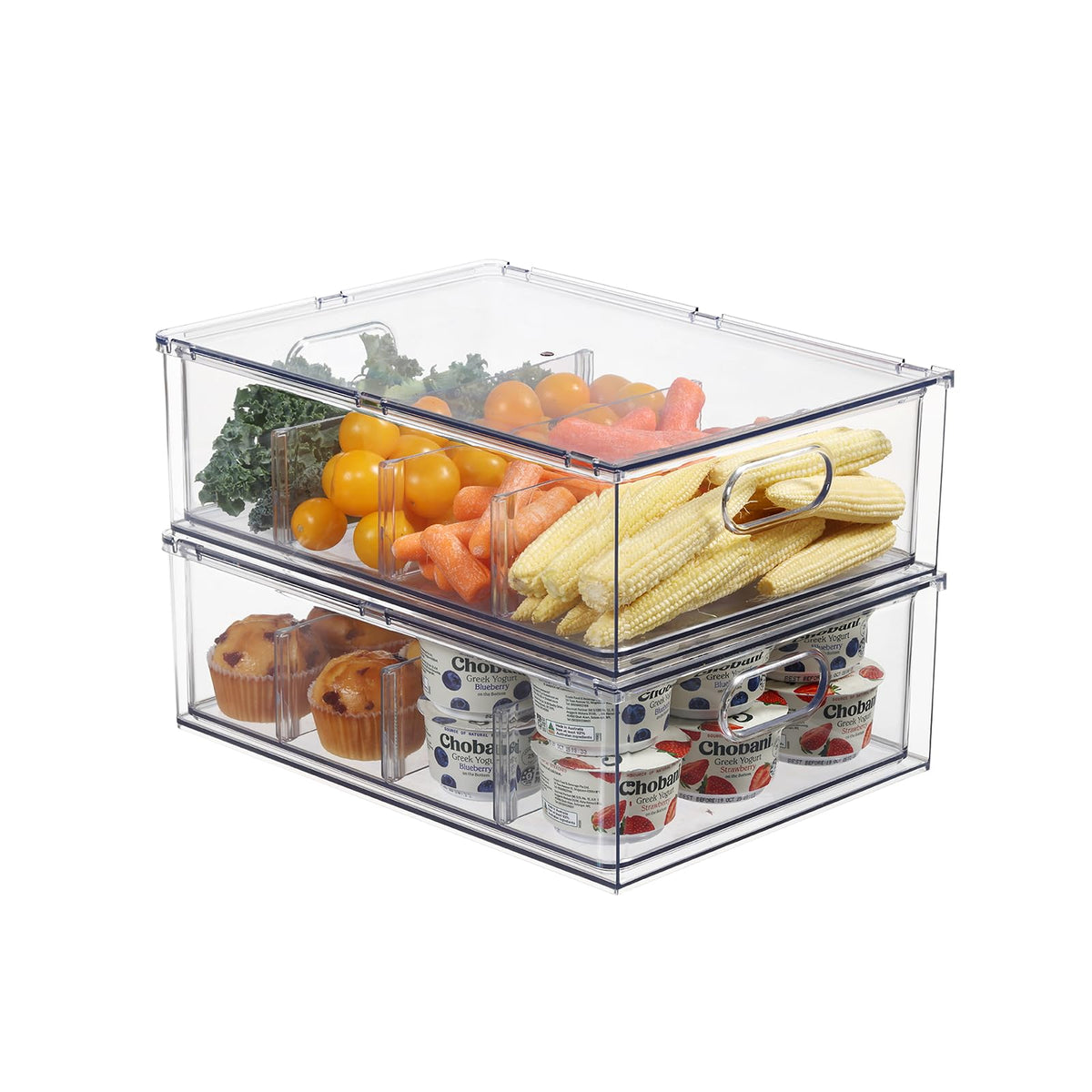 Fridge Organizers and Storage Pull Out Drawer, 2 Small