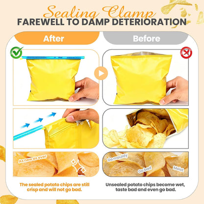Slide-On Bag Clips, 20 Pack Food Sealing Clips for Chips