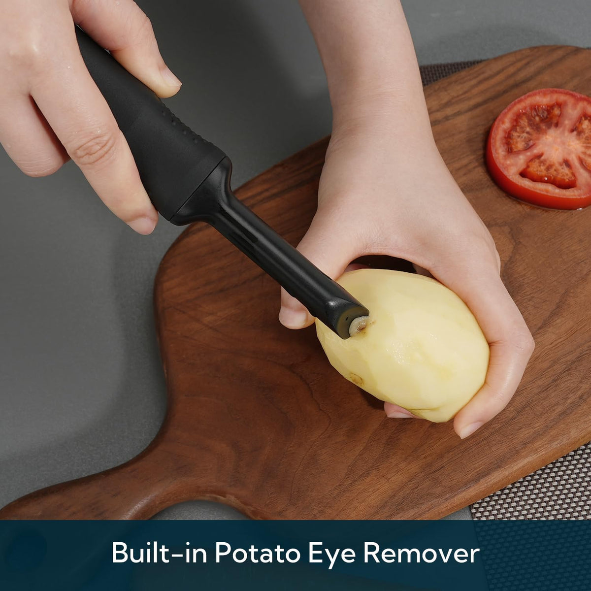 KITCHENDAO Magnetic Vegetable Peeler with Durable Japanese Stainless Steel Sharp Dual Blade, Large Non-Slip Handle with Potato Eye Remover, Magnetic Safety Cover, Dishwasher Safe Kitchen Fruit Peeler