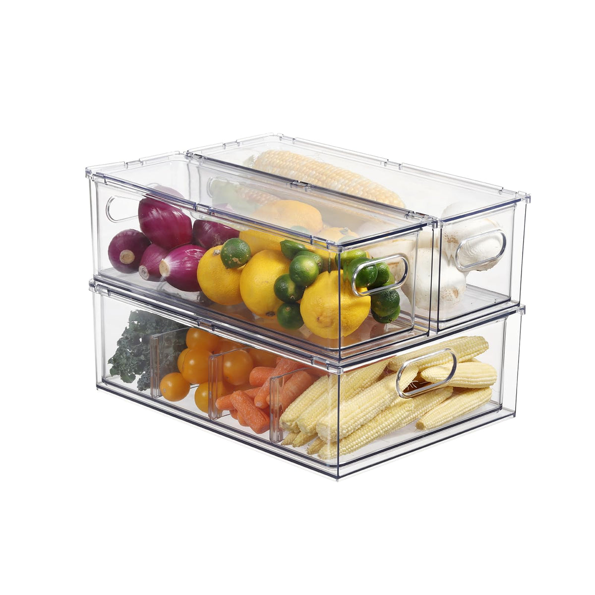 Fridge Organizers and Storage Pull Out Drawer, 2 Small