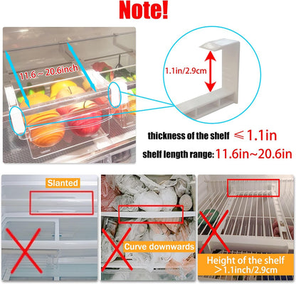 URALFA Fridge Drawer Organizer 2 Pack, Fridge Organizers and Storage