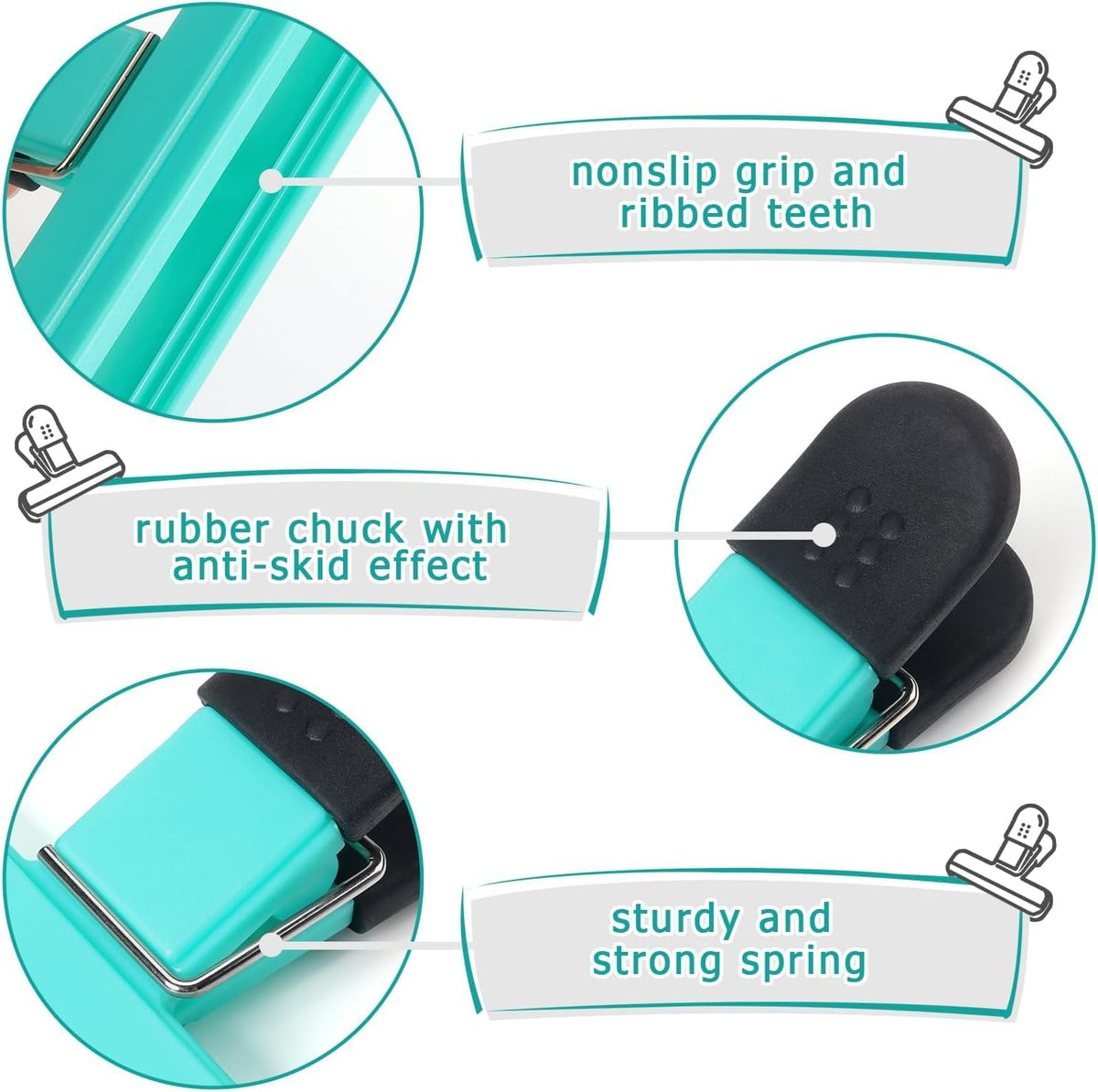 Chip Clips, 8 Pack Food Clips, Snack Bag Clip, Plastic Heavy Duty Seal Grips for Food Storage, Home, Office and More (4 x L, 4 x S)