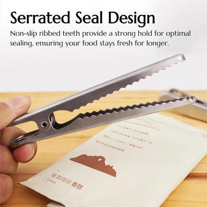 6 Pack Heavy Duty Stainless Steel Food Clips Alligator Bag Sealer