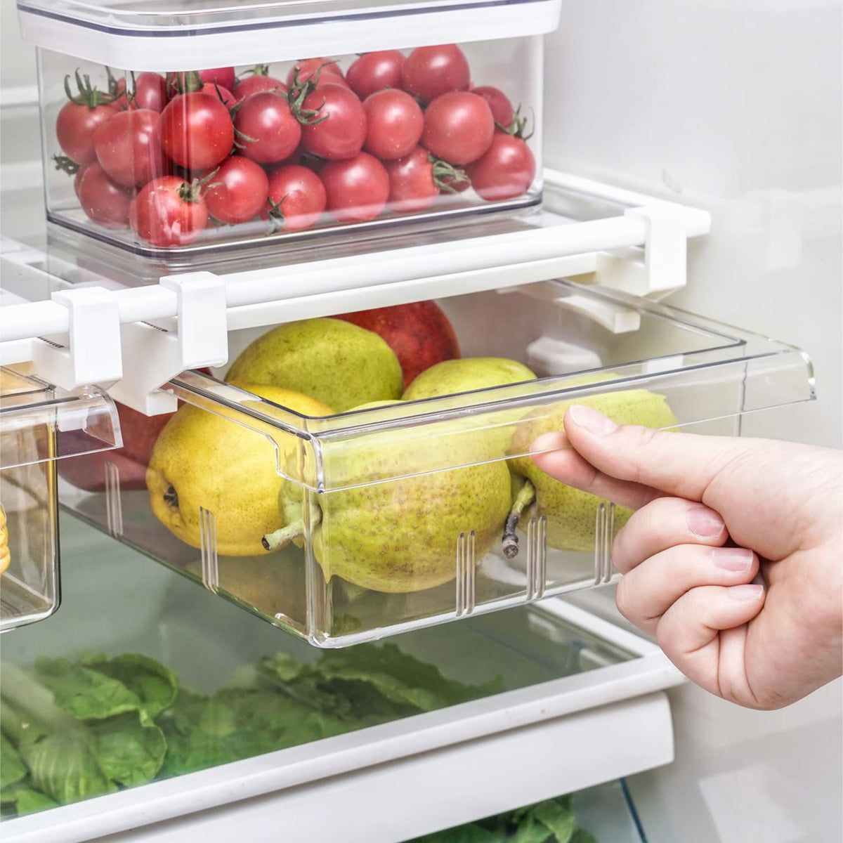 2Pcs Refrigerator Organizer Bins Refrigerator Drawer Fridge Organizers