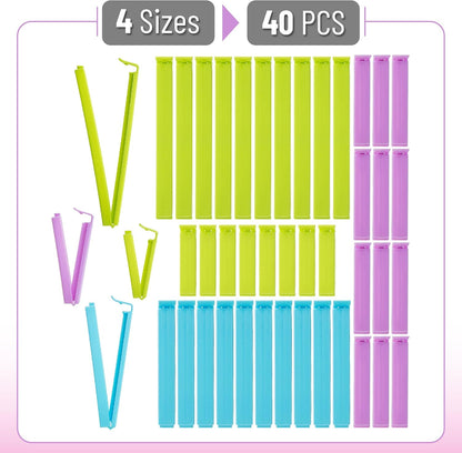 Mr. Pen- Sealing Bag Chip Clips, 40 Pack, 4 Sizes (2.5", 3.3", 4.5", 6")