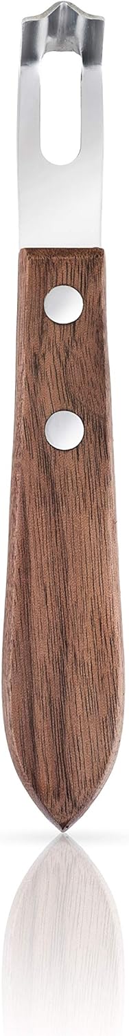Viski Channel Knife, Citrus Zester and Orange Peeler Tool, Walnut Wood and Stainless Steel Bar Tool for Cocktail Garnishes, Perfect for Home Bars, Craft Cocktails and Bartender Gifts, Set of 1