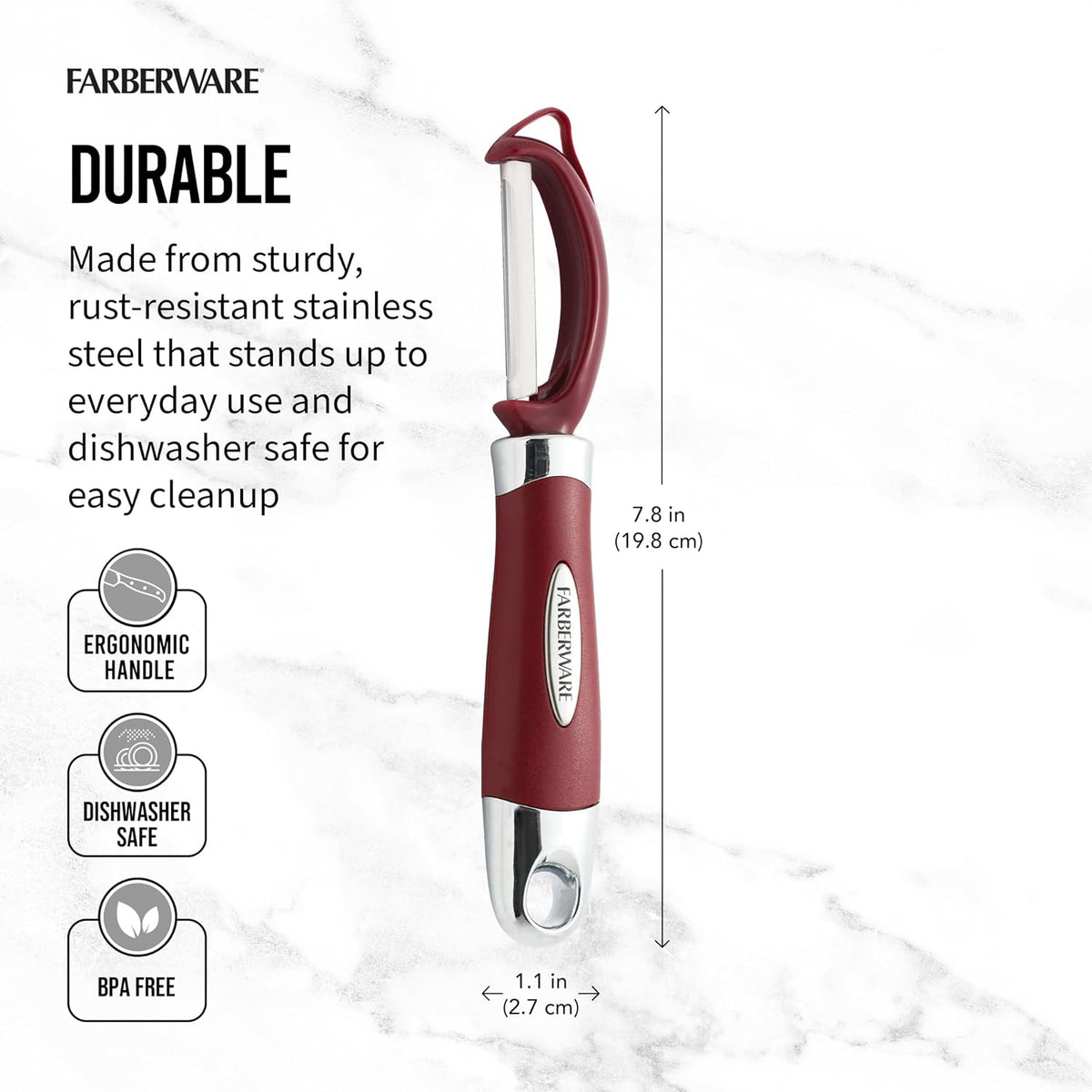 Farberware Euro Vegetable Peeler with Swivel Blade Red